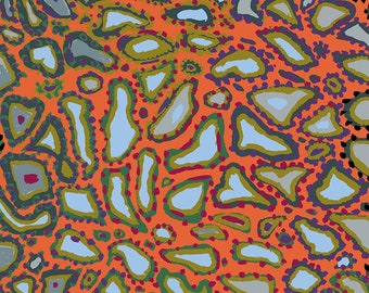 Kaffe Fassett Collective August 2020 -- Fat Quarter of Brandon Mably Animal in Orange