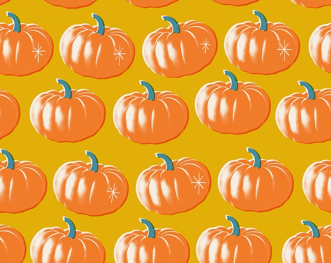 Spooky Darlings by Ruby Star Society -- Fat Quarter of Pumpkins in Goldenrod (RS5075 11)