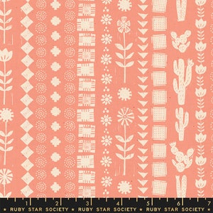 Heirloom Garden Rows in Melon (RS4023 12) by Alexia Marcelle Abegg for Ruby Star Society -- Fat Quarter