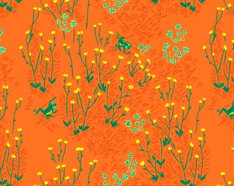 West Hill by Heather Ross -- Fat Quarter of Tall Buttercups in Orange