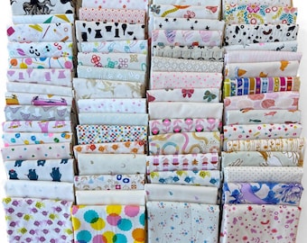 Fat 16th of various Ruby Star Society Fabrics as shown in photo (64 in total) - Low Volume