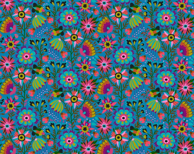 Allegory by Anna Maria Parry -- Fat Quarter of AMT123-42L Charmed in Azul