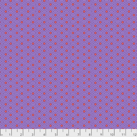 True Colours Hexy Fire Fish - Tula Pink - PER QUARTER METRE True Colours Hexy Fire Fish - Tula Pink - PER QUARTER METRE