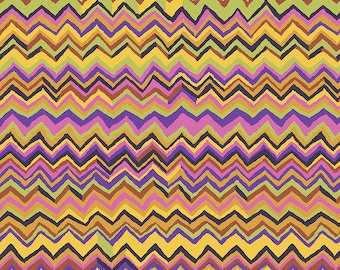 Kaffe Fassett Collective Fall 2018 -- Fat Quarter of Brandon Mably Zig Zag in Gold