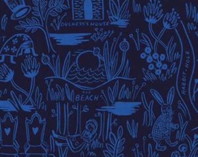 Magic Forest CANVAS in Navy of Wonderland by Rifle Paper Company for Cotton and Steel