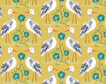 Rivelin Valley by Bethan Janine for Dashwood Studio - Fat Quarter of Egret on Yellow