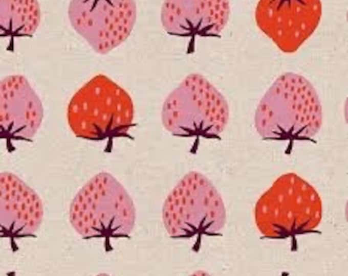 Strawberry and Friends by Ruby Star Society -- 25cm cut of Strawberries in Natural