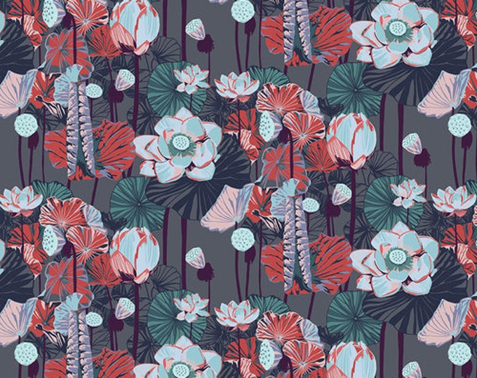One Mile Radiant by Anna Maria Horner for Conservatory Chapter 3 with Free Spirit Fabrics- Fat Quarter of Lotus in Midnight
