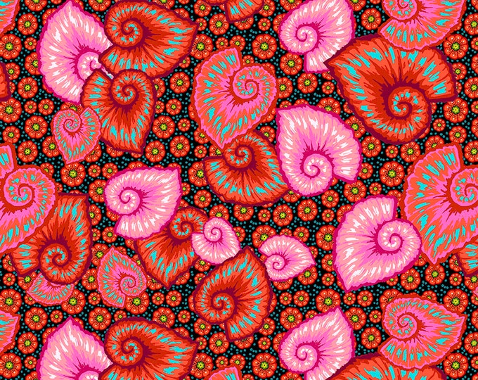 Tropicalism by Odile Bailloeul for Free Spirit Fabrics - Fat quarter of Small Begonia in Rouge