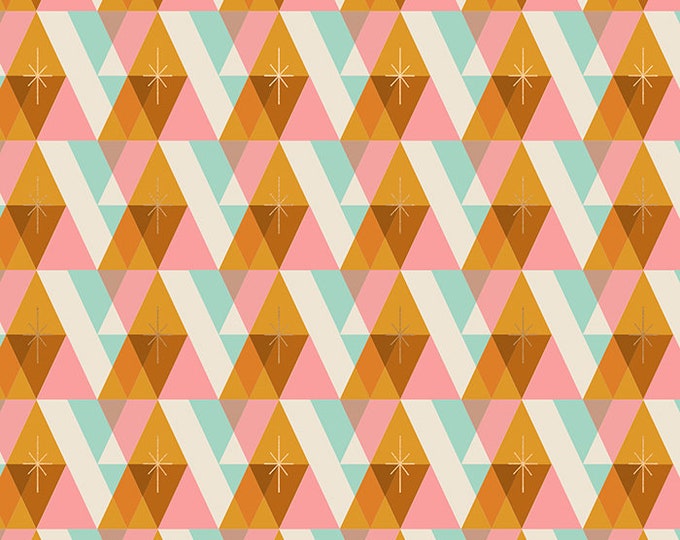 Jolly Darlings by Ruby Star Society for Moda Fabrics -- Fat Quarter of Facet in Metallic Honey (RS508414M)