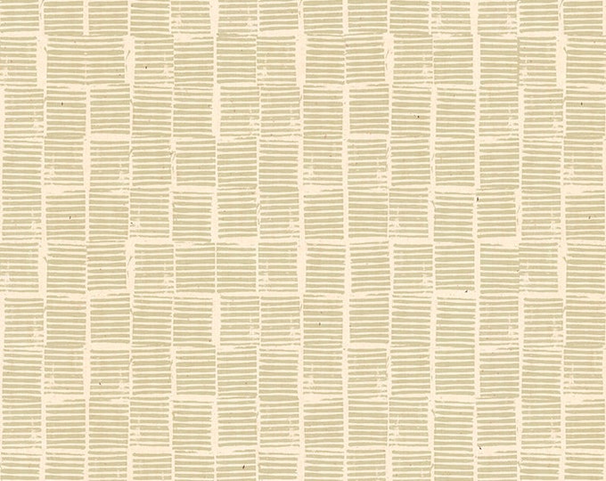 Heirloom Stripe Stamp in Khaki (RS4029 11) by Alexia Marcelle Abegg for Ruby Star Society -- Fat Quarter