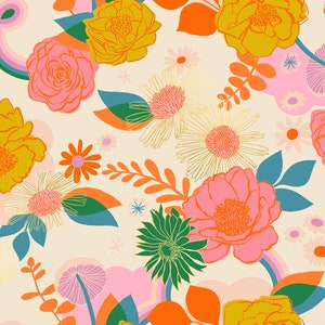 Reverie by Melody Miller for Ruby Star Society -- Fat Quarter of Meander in Natural Metallic