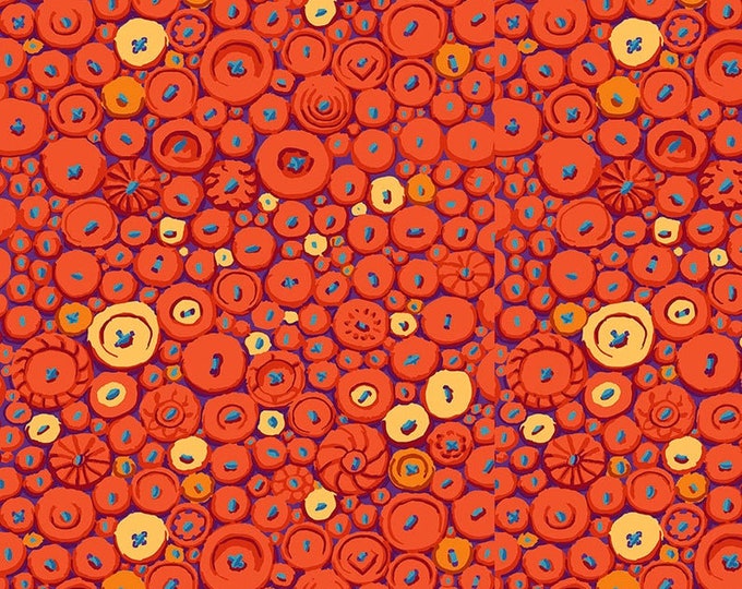 Kaffe Fassett Collective February 2021 -- Fat Quarter of Kaffe Fassett Button Mosaic in Orange