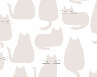 Whiskers and Dash by Sarah Golden for Andover Fabrics - Fat Quarter of Whiskers in Haze (A-9168-L1)