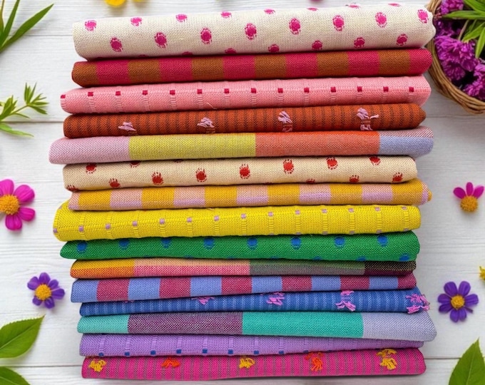 Fat quarter bundle of Garden Variety wovens  by Anna Maria Parry -- Fat Quarter Bundle of 15