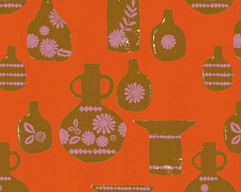 Vessel Pots in Warm Red (RS4039 11) by Alexia Marcelle Abegg for Ruby Star Society -- Fat Quarter