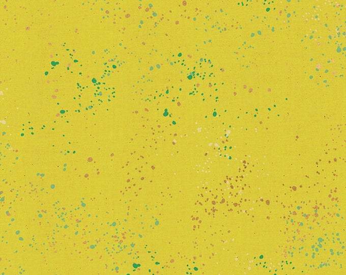 Speckled -- Metallic Citron (RS5027-65M) by Ruby Star Society for Moda -- Fat Quarter