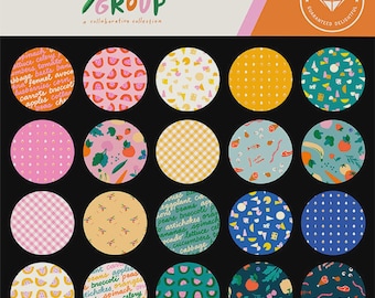 Food Group Charm Pack -A Collaborative Collection by Ruby Star Society Fabrics for Moda  - 5” square/42 pieces