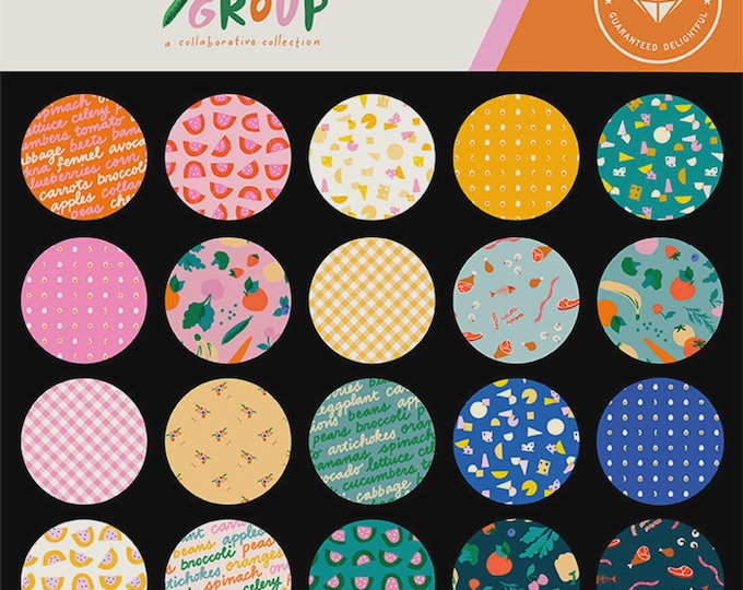 Food Group Charm Pack -A Collaborative Collection by Ruby Star Society Fabrics for Moda  - 5” square/42 pieces