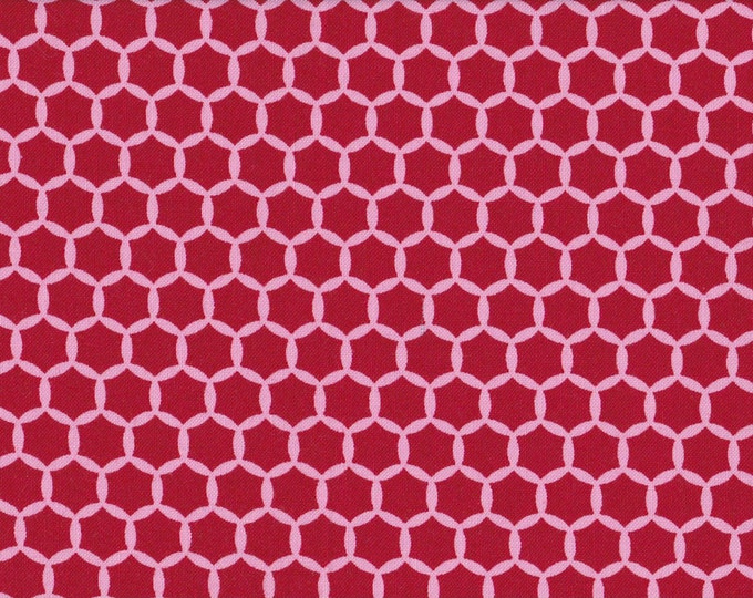 Japanese cotton fat quarter by Kei - Geostyle hexacomb dots in cherry red.