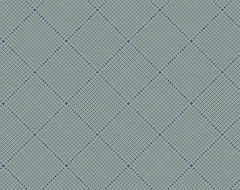Fabrics From the Attic by Guicy Guice for Andover Fabrics - Fat Quarter of Gridlock in Mineral