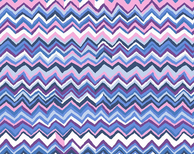 Kaffe Fassett Collective February 2020 -- Fat Quarter of Brandon Zig Zag in Sky