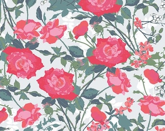 Picturesque by Katarina Rocella for Art Gallery Studio-  Fat Quarter of Rosemantic Trellis in Bright