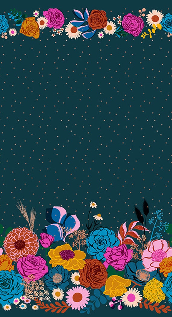 Rise Shine Double Border in Peacock Rise Shine Double Border in Peacock