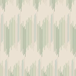 May include: Abstract pattern with vertical lines in shades of green, blue, and beige on a light beige background.