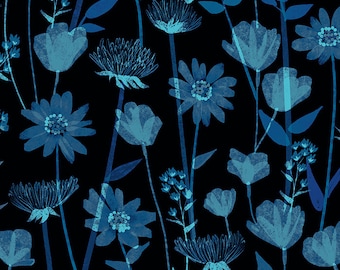 Stay Gold Rayon in Black (RS0026 13R) by Melody Miller - Ruby Star Society - 25cm cut