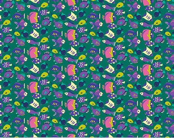 Atlantis by Sally Kelly for Windham Fabrics - Fat Quarter of 53342-4 Shoal in Emerald