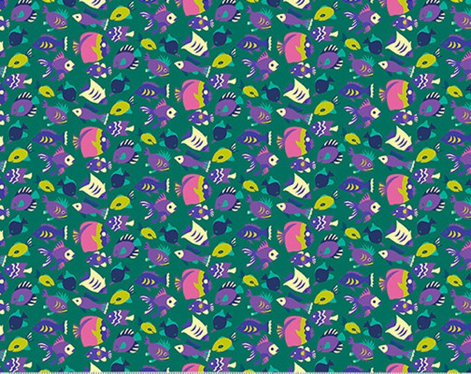 Atlantis by Sally Kelly for Windham Fabrics - Fat Quarter of 53342-4 Shoal in Emerald
