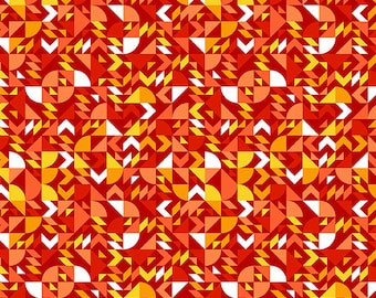Mixtape by Libs Elliot for Andover Fabrics - Come on Over in Tangerine - Fat Quarter