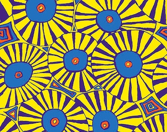 Kaffe Fassett Collective August 2022 -- Fat Quarter of Kaffe Fassett Brollies in Yellow