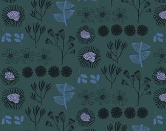After the Rain by Bookhou for Anna Maria Horner Conservatory Chapter 3 with Free Spirit Fabrics- Fat Quarter of Inventory in Marine