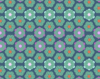 Hindsight by Anna Maria Horner for Free Spirit Fabrics- Fat Quarter of Honeycomb in Denim