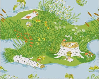 Heather Ross Studio Edit -- 37022D-1 Frog Pond in Blue
