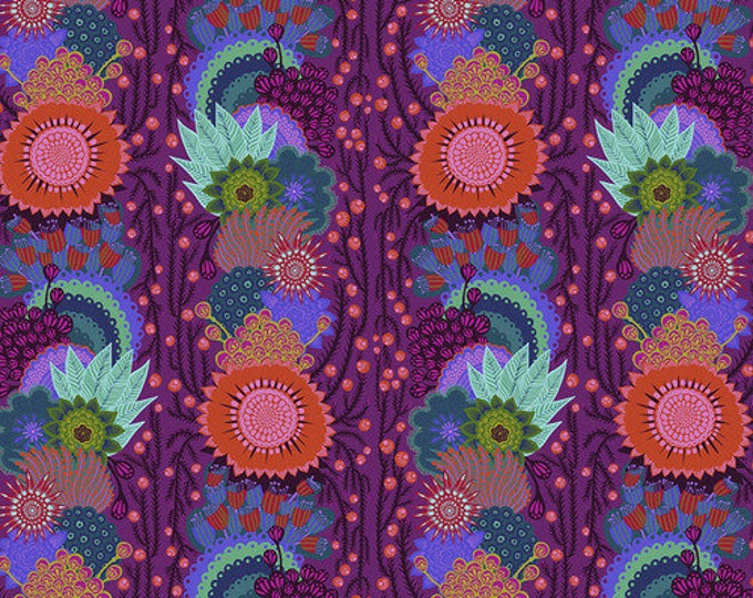 Bright Eyes by Anna Maria Horner Fabrics for Free Spirit Fabrics - Fat quarter of Brimming in Grape