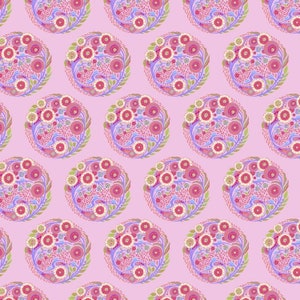 Fat Quarter Topiary in Strawberry - Tula Pink&#39;s Deja Vu Parisville for Free Spirit Fabrics