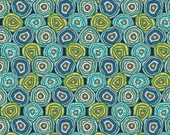 Magi Country by Odile Bailloeul for Free Spirit Fabrics - Fat quarter of Geodes in Blue