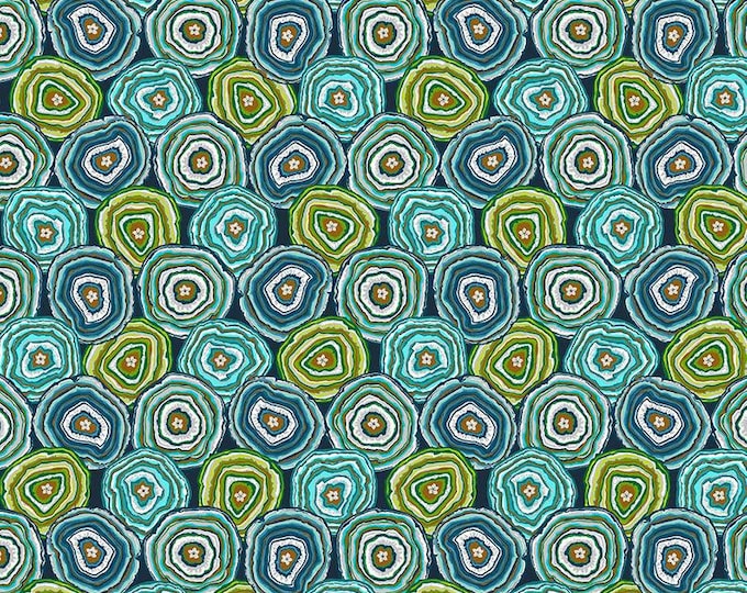 Magi Country by Odile Bailloeul for Free Spirit Fabrics - Fat quarter of Geodes in Blue