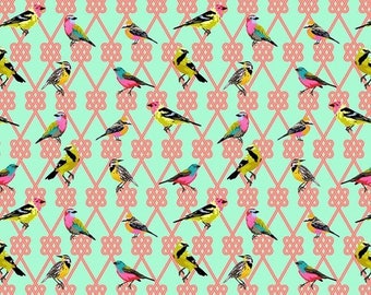 Fat Quarter of In a Finch in Dawn - Tula Pink's Moon Garden for Free Spirit Fabrics