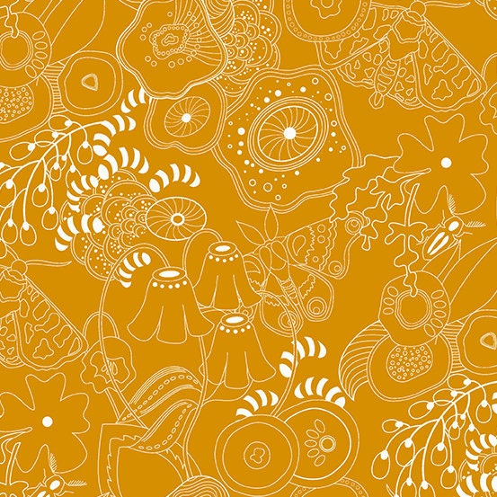 Century Prints Hopscotch Grow Blue Bell - Alison Glass - PER QUARTER METRE Century Prints Hopscotch Grow Blue Bell - Alison Glass - PER QUARTER METRE
