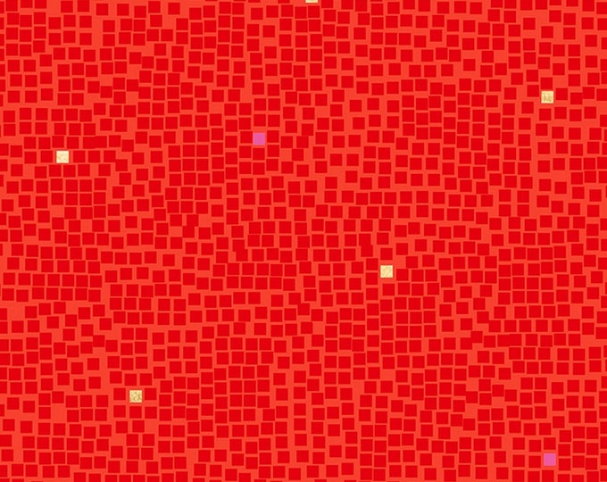 Jolly Basics by Ruby Star Society for Moda Fabrics -- Fat Quarter of Pixel in Ruby (RS1046 14M)