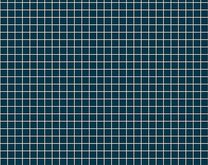 Anagram and Grid -- Ruby Star Society Fabric, RS3005-20 Grid in Peacock by Kimberly Kight -- Fat Quarter