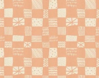 In Stock! Printshop Grid in Peach by Alexia Marcell Abegg for Cotton and Steel
