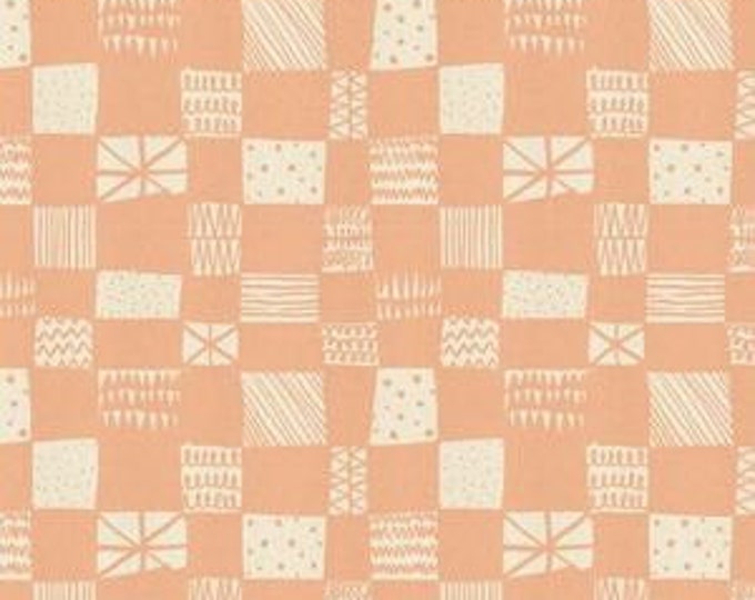 In Stock! Printshop Grid in Peach by Alexia Marcell Abegg for Cotton and Steel
