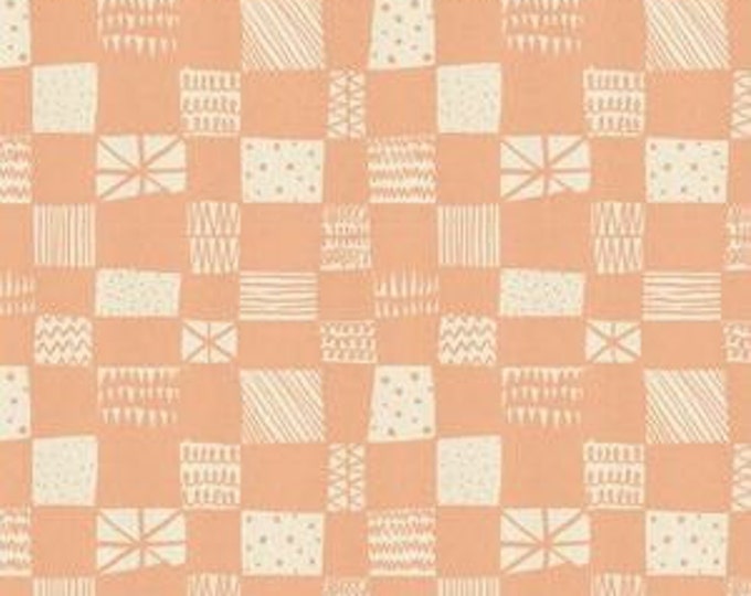 In Stock! Printshop Grid in Peach by Alexia Marcell Abegg for Cotton and Steel