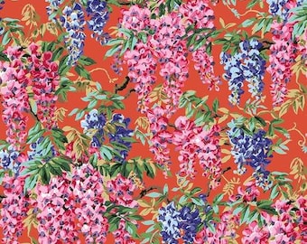 Kaffe Fassett Collective August 2020 -- Fat Quarter of Philip Jacobs Wisteria in Red