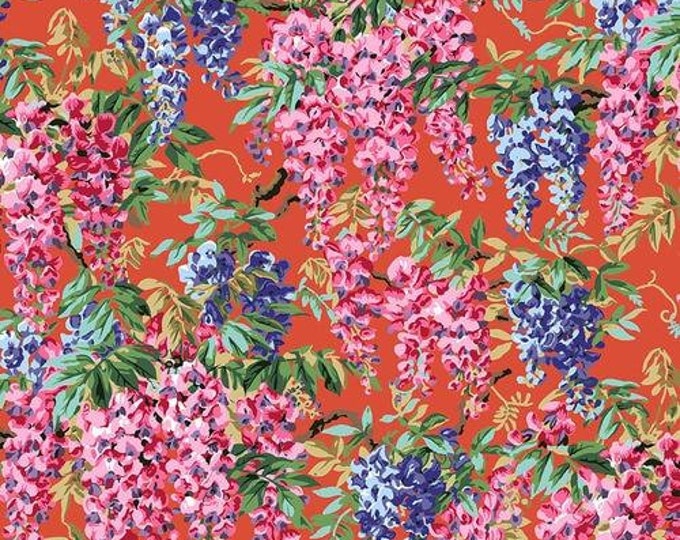 Kaffe Fassett Collective August 2020 -- Fat Quarter of Philip Jacobs Wisteria in Red